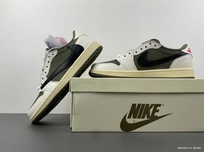 Cheap SCOTT OG AIR 1 JORDAN LOW DM7866-200 TRAVIS X MEDIUM OLIVE 0503